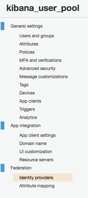 User pool identity providers