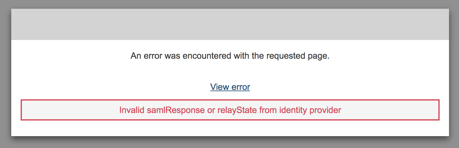 IdP initiated SAML error