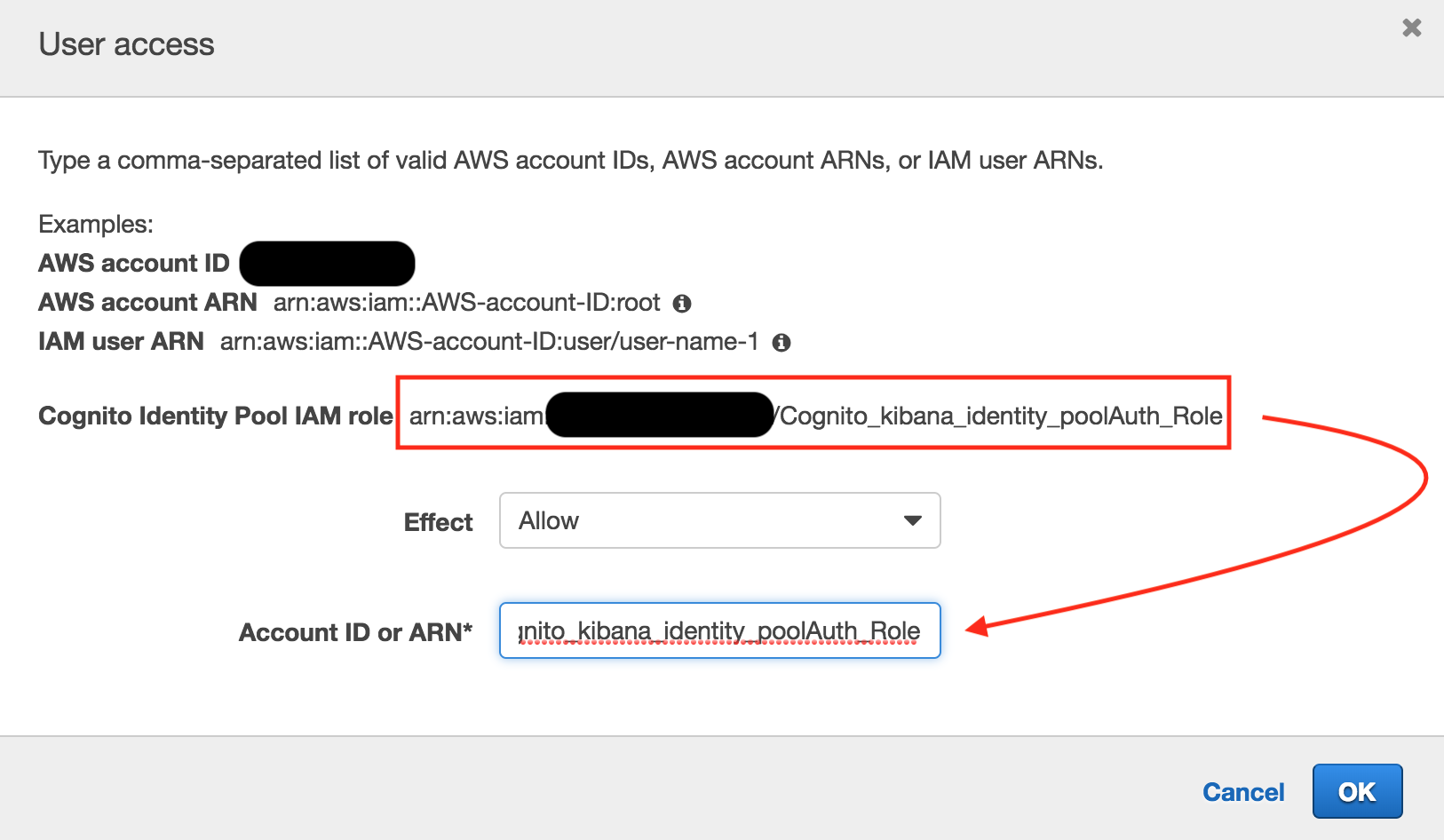 Copy Cognito Identity Pool IAM role