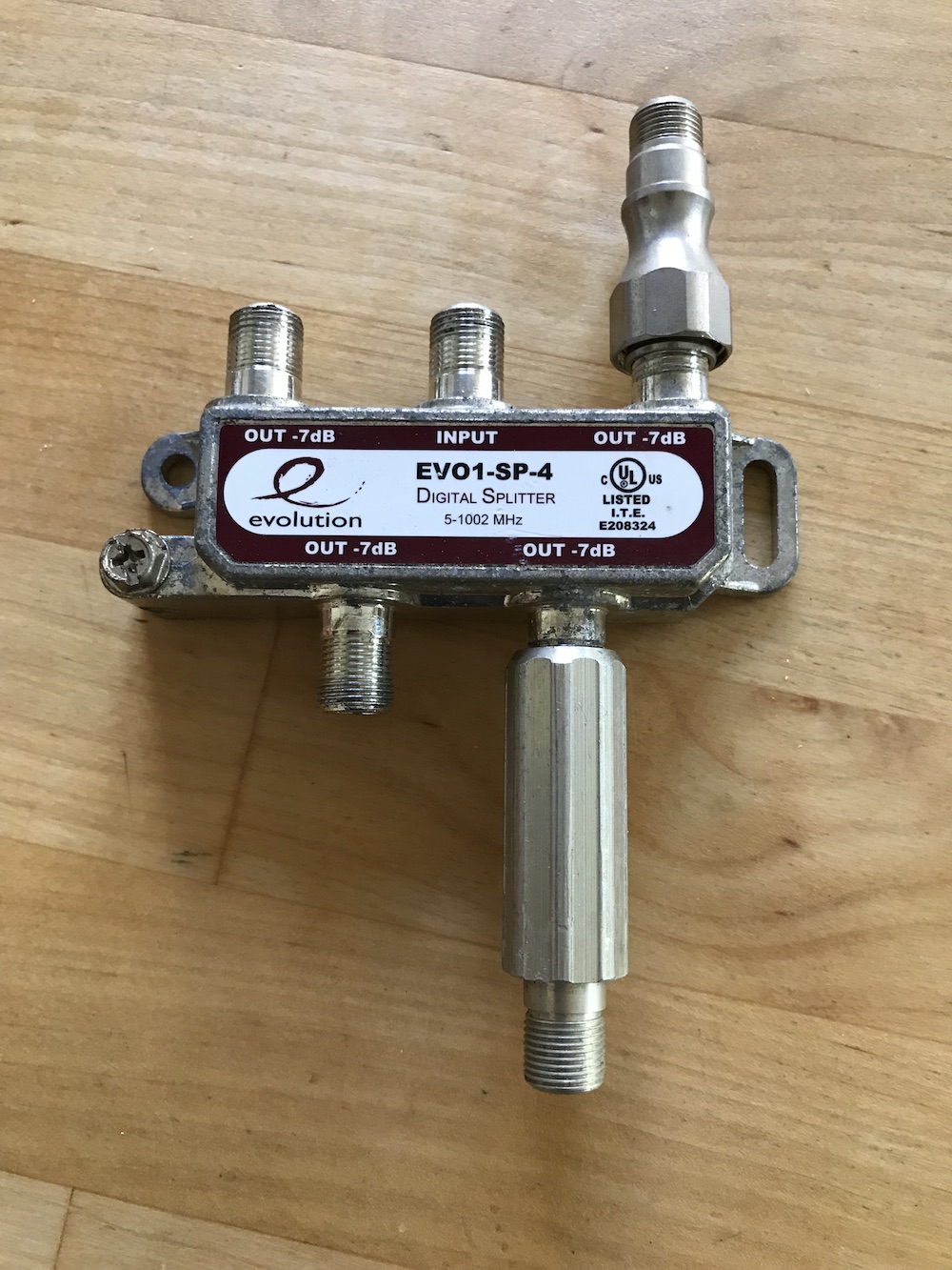 pre-existing coax splitter rated only up to 1000 Mhz 
